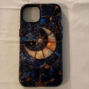 IPhone13 Mosaic Moon & Star Phone Case in Blue & Gold